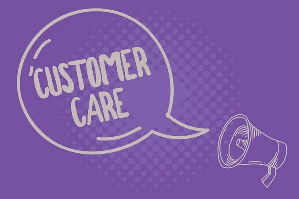 Text sign showing Customer Care. Conceptual photo Process of eyeing clients to best ensure their satisfaction