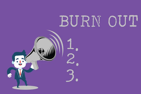 Textzeichen, die Burn-out zeigen. konzeptionelles Foto Gefühl körperlicher und emotionaler Erschöpfung chronische Müdigkeit — Stockfoto