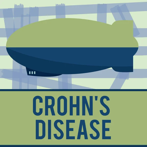 Escribir nota que muestra Crohn s es la enfermedad. Foto comercial que muestra enfermedad inflamatoria del tracto gastrointestinal — Foto de Stock