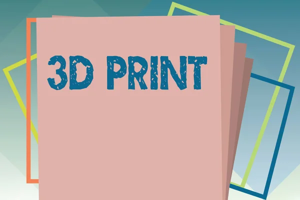 필기 텍스트 3d 인쇄. 개념 의미 인쇄 유행 것 들 고급 제조 기술 — 스톡 사진