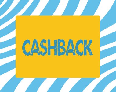Cashback gösterilen metin işareti. Kavramsal fotoğraf teşvik teklif alıcılar için bazı ürünleri sayede nakit almak