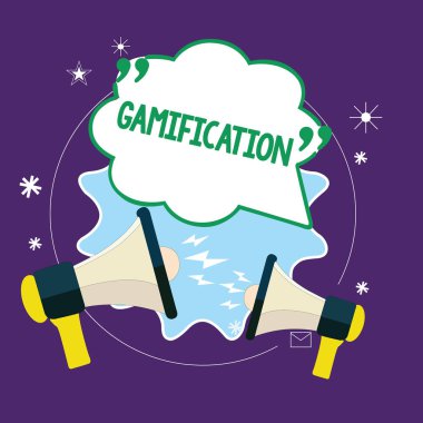Kavramsal el gamification gösterilen yazma. İş fotoğraf metin oyun oynarken diğer alanlarına tipik öğeleri uygulanması