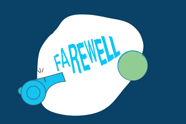 Conceptual hand writing showing Farewell. Business photo text used to express good wishes on parting marking someones departure — Stock Photo, Image