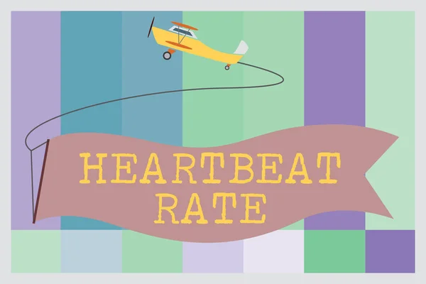 Texto de escritura de palabras Heartbeat Rate. Concepto de negocio para medir el número de veces que el corazón se contrae por minuto —  Fotos de Stock