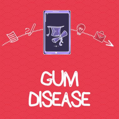 Word yazı metni diş eti hastalığı. Yumuşak doku Gingivitis Periodontitis iltihap için iş kavramı