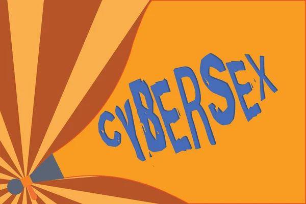 A kézírás szöveg írása Cybersex. Fogalom jelentése szexuális ébredés használ számítógép technológia által viselt vr berendezések — Stock Fotó