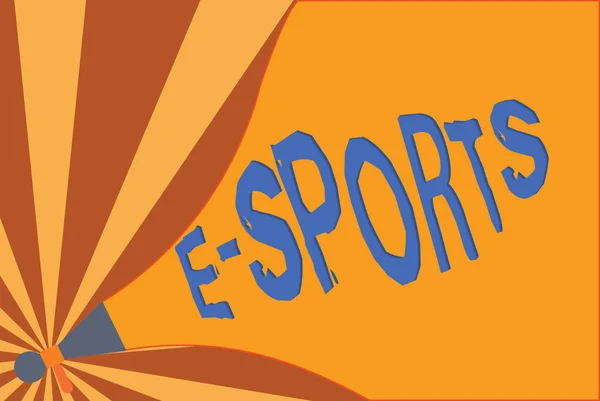 Escritura a mano de texto E Sports. Concepto que significa videojuego multijugador jugado competitivamente para los espectadores — Foto de Stock