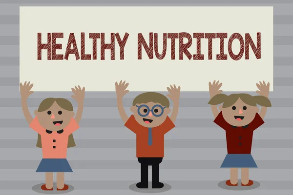 Szó szöveg írása egészséges táplálkozás. Üzleti koncepció egy egészséges és táplálkozási élelmiszer kiegyensúlyozott étrend — Stock Fotó