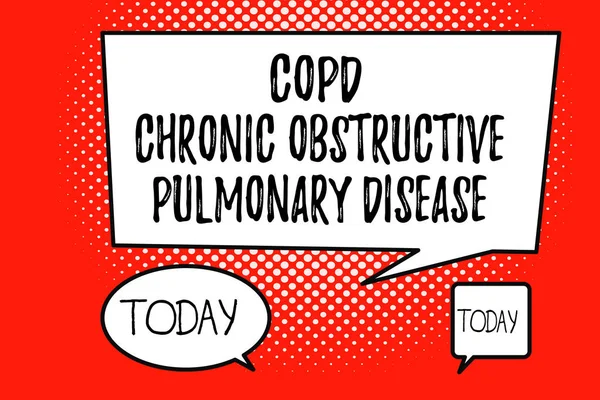 Texte d'écriture de mots Copd Maladie pulmonaire obstructive chronique. Concept d'entreprise pour les maladies pulmonaires Difficulté à respirer — Photo