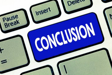 Word yazma metin sonuç. İş kavramı sonuçları analiz son kararı son bir olay veya süreç için