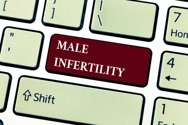 Text sign showing Male Infertility. Conceptual photo Inability of a male to cause pregnancy in a fertile