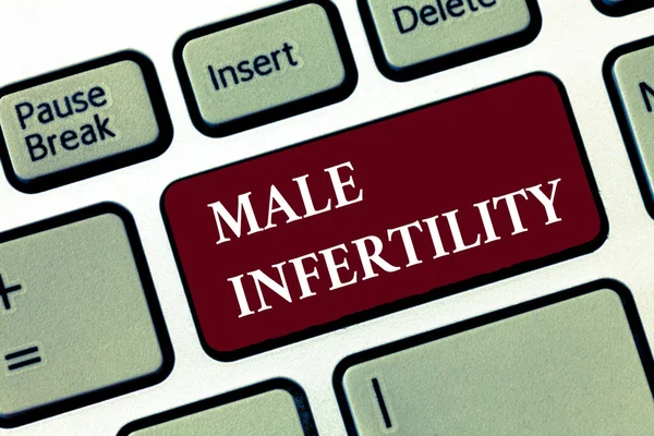 Word writing text Male Infertility. Business concept for Inability of a male to cause pregnancy in a fertile