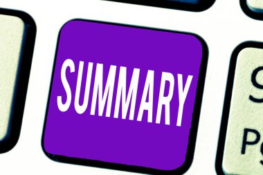 Özet gösterilen Not yazma. Kısa açıklama soyut konu özlü kısaltılmış sürümü vitrine iş fotoğraf