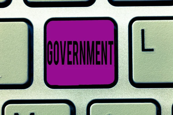 Writing Obs visar regeringen. Företag foto skylta grupp visar med myndigheten att styra landet statligt bolag — Stockfoto