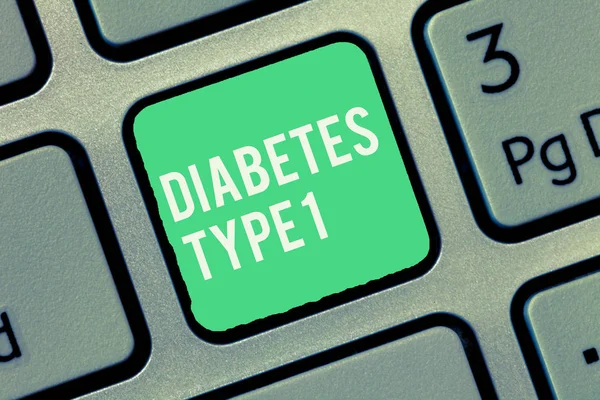 Tekst teken weergegeven: Diabetes Type 1. Conceptuele foto aandoening waarbij de alvleesklier insuline weinig of geen — Stockfoto