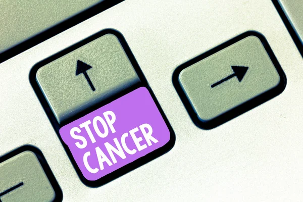 Handwriting text Stop Cancer. Concept meaning Practice of taking active measures to cut the rate of cancer — Stock Photo, Image