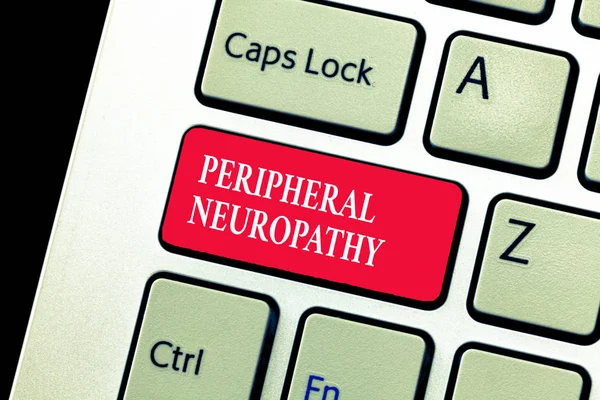 Écriture manuscrite de texte Neuropathie périphérique. Notion Condition dans laquelle le système nerveux périphérique est endommagé — Photo