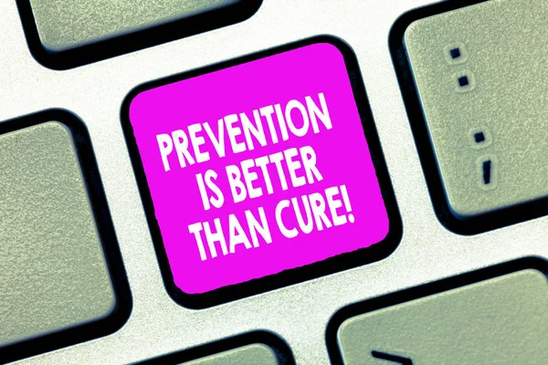 Szöveg jel mutatja a megelőzés van jobb mint gyógyít. Fogalmi fénykép betegség megelőzhető, ha korábban azonosított — Stock Fotó