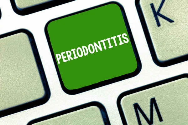 El yazısı metin Periodontitis. Diş dişeti büzülme etrafında doku şişmesi anlam kavramı — Stok fotoğraf