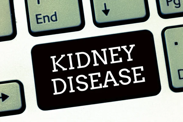 Handwriting text writing Kidney Disease. Concept meaning Kidneys can no longer perform its functions to full capacity