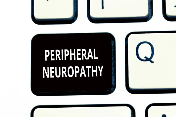 Ecriture conceptuelle montrant la neuropathie périphérique. Texte de la photo d'affaires État dans lequel le système nerveux périphérique est endommagé — Photo