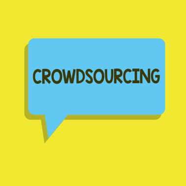 Crowdsourcing gösterilen Not yazma. İş fotoğraf alma çalışma bilgilerini gösteren büyük bir grup tanıtımları