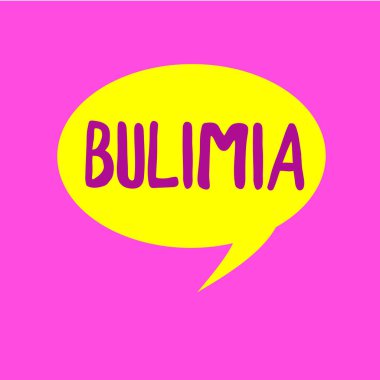 Bulimia gösterilen Not yazma. Kilolu duygusal bozukluk alma aşırı saplantı vitrine iş fotoğraf