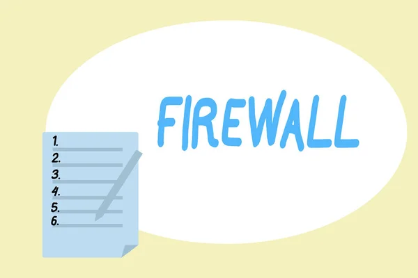 Handwriting text writing Firewall. Concept meaning protect network or system from unauthorized access with firewall