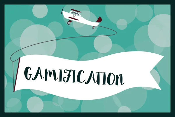 Semn text care arată Gamification. Fotografie conceptuală Aplicarea elementelor tipice de joc în alte domenii — Fotografie, imagine de stoc