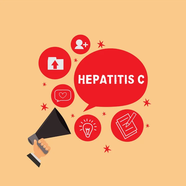 Handskrift text skriver hepatit C. konceptet vilket innebär Inflammation i levern på grund av en virusinfektion lever sjukdom — Stockfoto