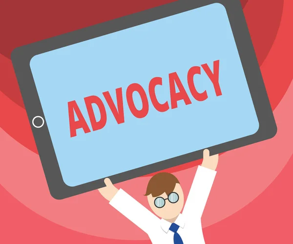 Handgeschreven tekst schrijven Advocacy. Begrip betekenis beroep van juridische advocaat advocaat werk openbare aanbeveling — Stockfoto