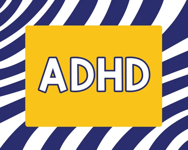 Handskrift text skriver Adhd. Konceptet innebär psykiska störning hos barn hyperaktiva problem att uppmärksamma — Stockfoto