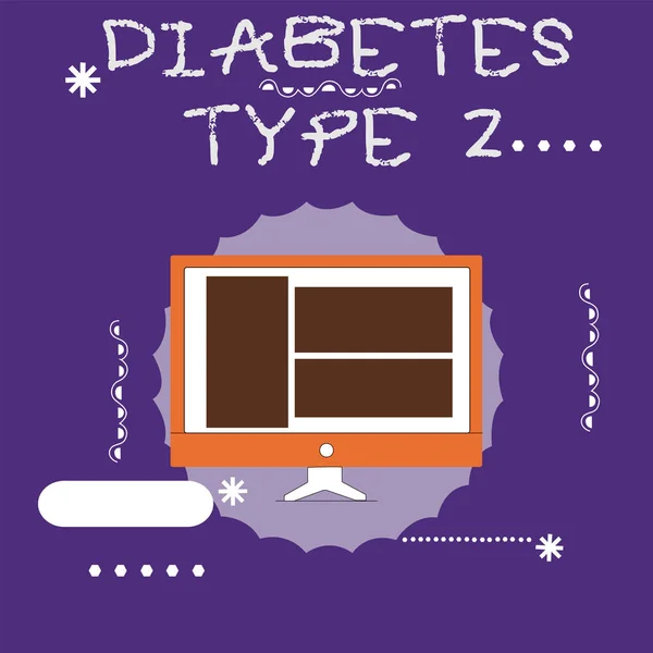 写笔记显示糖尿病2型。商业照片展示条件哪些身体不正确使用胰岛素 — 图库照片