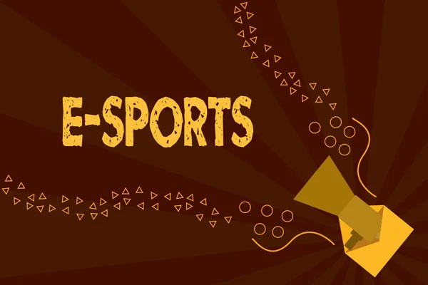Signo de texto que muestra E Sports. Videojuego multijugador de fotografía conceptual jugado competitivamente para los espectadores — Foto de Stock