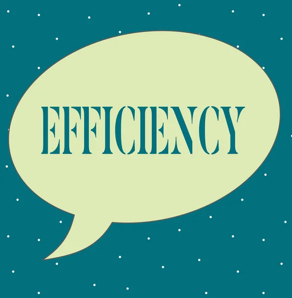 Schrijven van notitie weergegeven: efficiëntie. Zakelijke foto presentatie van de toestand of kwaliteit van efficiënte goede perforanalysisce verbetering — Stockfoto