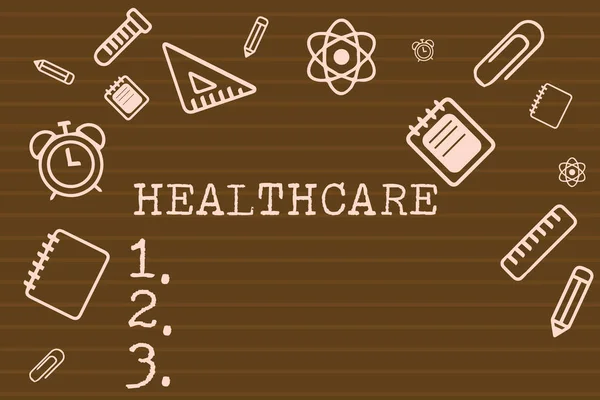 Notiz mit Gesundheitsdaten. Geschäftsfoto, das die Bereitstellung medizinischer Versorgung für Einzelpersonen zeigt, verbessert das Wohlbefinden — Stockfoto