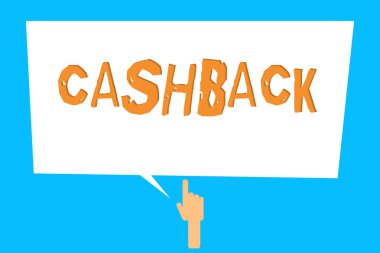 Kavramsal el Cashback gösterilen yazma. İş fotoğraf vitrine teşvik teklif alıcılar için bazı ürünleri sayede nakit almak