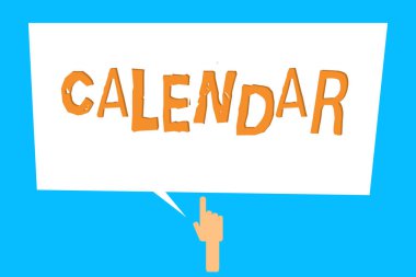 Kavramsal el takvim gösterilen yazma. İş fotoğraf gün gösteren sayfaları vitrine hafta ay yılın belirli uyarı mektubu