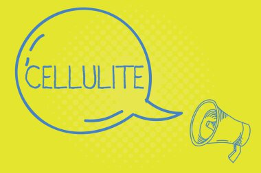 Word metin yazma selülit. İş kavramı için kalıcı subcutaneous yağlı cilt dimpling neden