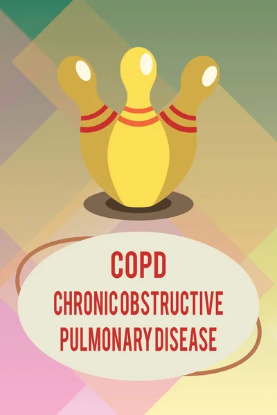 Texte manuscrit Copd Chronic Obstructive Pulmonary Disease. Concept signifiant maladie pulmonaire Difficulté à respirer — Photo