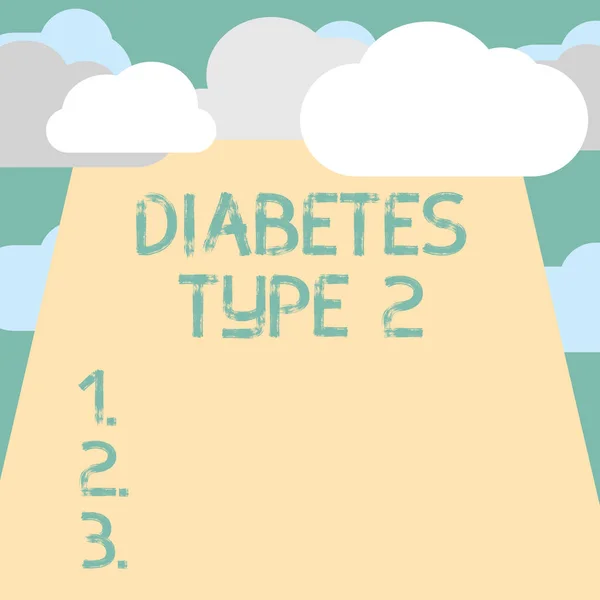 显示2型糖尿病的文本符号。不正确使用胰岛素的概念照片条件 — 图库照片