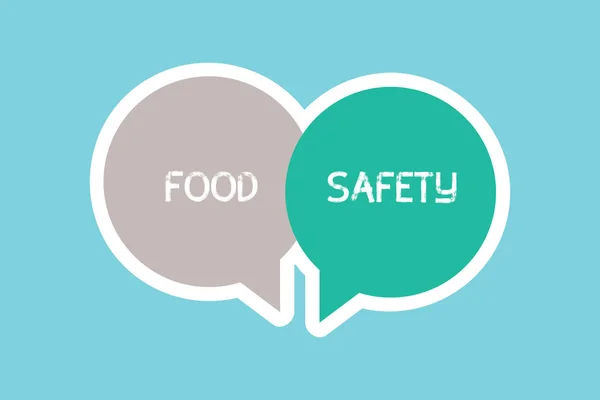 Schrijven van notitie weergegeven: voedselveiligheid. Zakelijke foto presentatie van de voorwaarden en praktijken die de kwaliteit van voedsel bewaren — Stockfoto