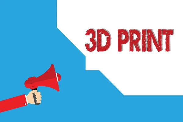 Texto de escritura de palabras Impresión 3D. Concepto de negocio para imprimir cosas tridimensionales Tecnología de fabricación avanzada —  Fotos de Stock