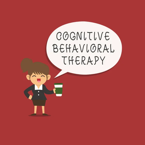 Wortschreiben von Text kognitive Verhaltenstherapie. Geschäftskonzept zur psychologischen Behandlung psychischer Störungen — Stockfoto