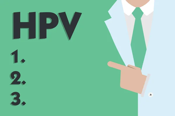 HPV. kavramsal fotoğraf grup cildinizi ve nemli membranları etkileyen virüs gösterilen metin işareti — Stok fotoğraf