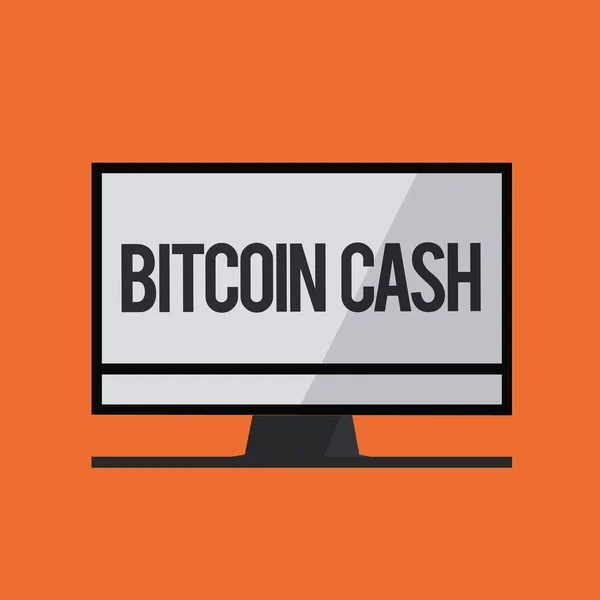 Word scrittura di testo Bitcoin Cash. Business concept per Tipo di criptovaluta Blockchain Digital money business — Foto Stock