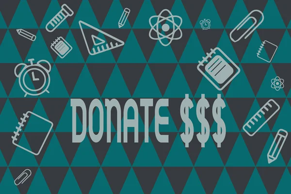 Texte textuel Faire un don. Concept d'entreprise pour Donner volontairement de l'argent pour une cause Aide plus nécessaire montrer — Photo