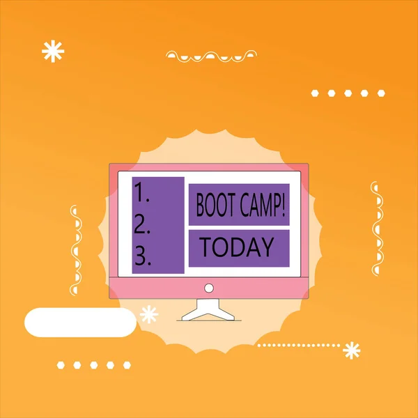 Word tekst intoetsen Boot Camp. Businessconcept voor militaire trainingskamp voor nieuwe rekruten harde discipline Fitness — Stockfoto