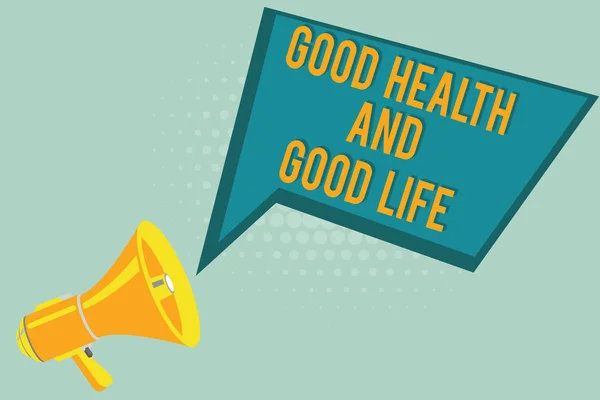 Текстовый знак, показывающий хорошее здоровье и хорошую жизнь. Концептуальное фото Здоровье - ресурс для полноценной жизни — стоковое фото