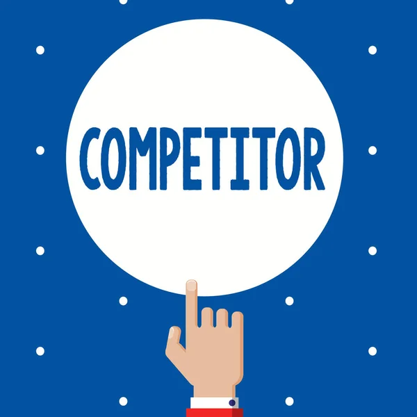 Handwriting text Competitor. Concept meaning Person who takes part in sporting contest commercial competition — Stock Photo, Image